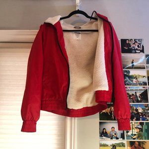 Garage Jackets & Coats - Garage Red Sherpa Lined Windbreaker Garage Jackets & Coats - Garage Red Sherpa Lined Windbreaker